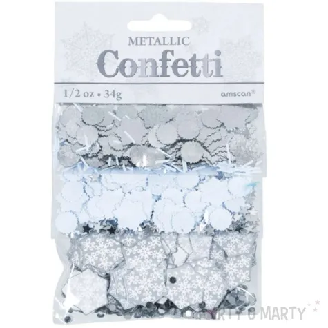 konfetti dekoracja boze narodzenie srebrne amscan 34 g