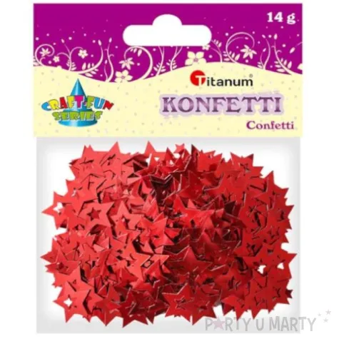 konfetti gwiazdki pelne czerwone titanum 14 g