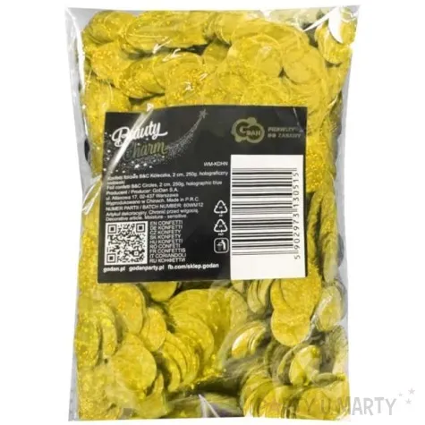 konfetti koleczka godan zlote holograficzne 2 cm 250 g