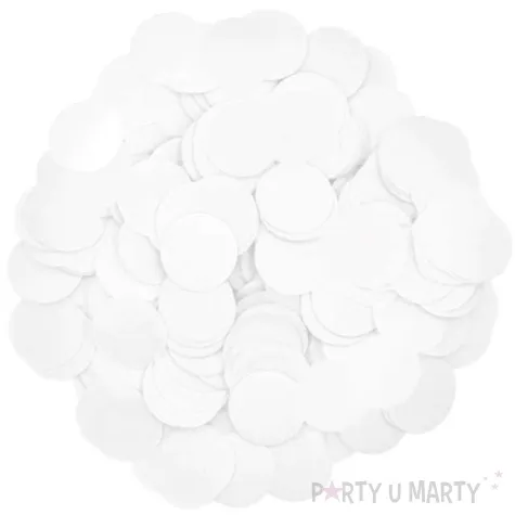 konfetti koleczka papierowe biale partypal 15 g