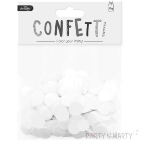 konfetti koleczka papierowe biale partypal 15 g