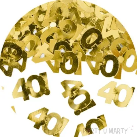 konfetti metalizowane liczba 40 zlote partydeco 15 g