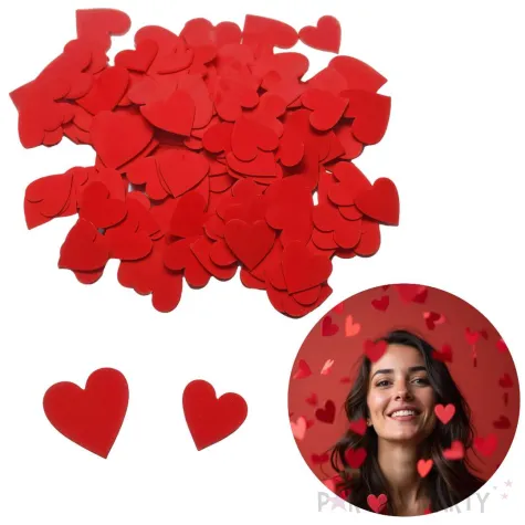 konfetti papierowe serca serduszka walentynki czerwone