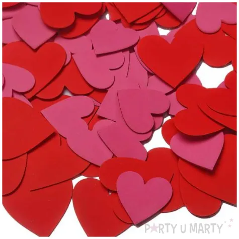 konfetti papierowe serca serduszka walentynki czerwono rozowe