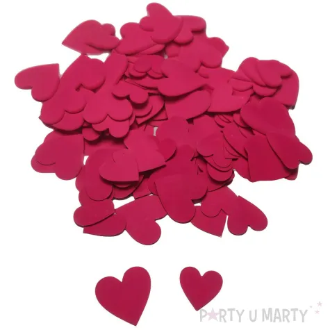 konfetti papierowe serca serduszka walentynki rozowe fuksja