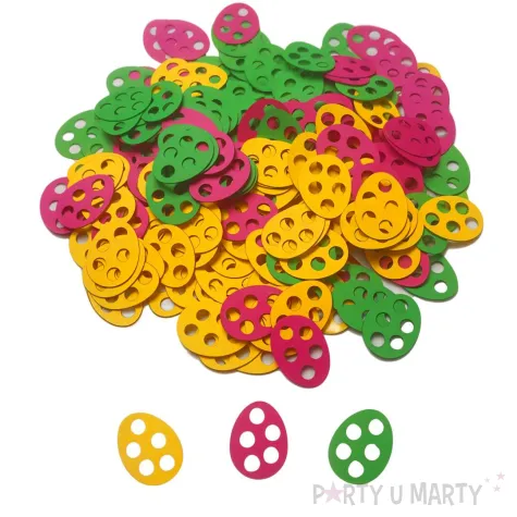 konfetti papierowe wielkanoc kolorowe pisanki jajeczka dekoracja stolu