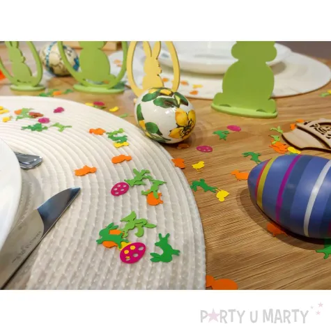 konfetti papierowe wielkanoc rozowe pisanki jajeczka dekoracja stolu