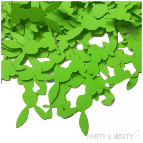 konfetti papierowe wielkanoc zielone kroliczki dekoracja stolu