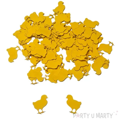 konfetti papierowe wielkanoc zolte kurczaczki dekoracja stolu