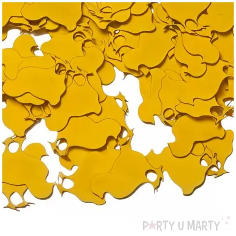 konfetti papierowe wielkanoc zolte kurczaczki dekoracja stolu