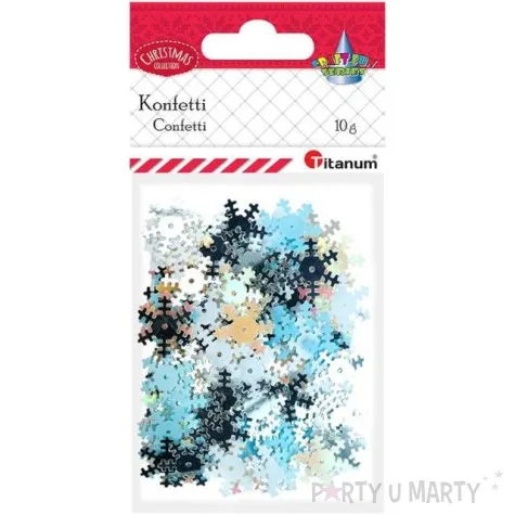 konfetti platki sniegu metaliczne niebieskie titanum 14 g