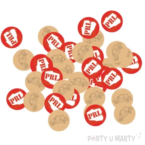 konfetti prl brazowy czerwony congee 36 szt