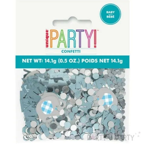 konfetti slonik baby shower boy srebrne unique 140g