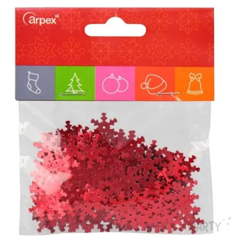 konfetti sniezynki czerwony 15g