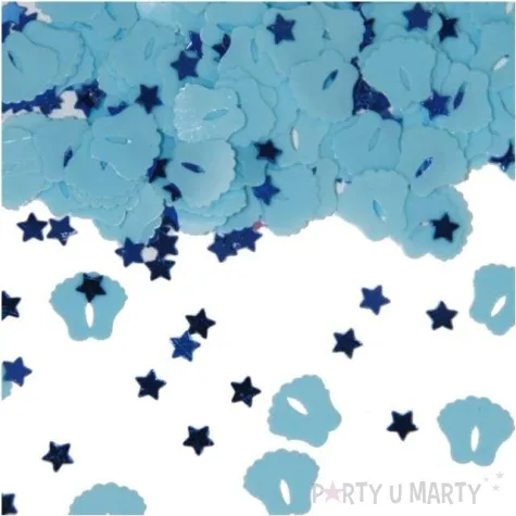 konfetti stopki i gwiazdki niebieski folat 14g