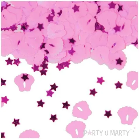 konfetti stopki i gwiazdkl rozowy folat 14g