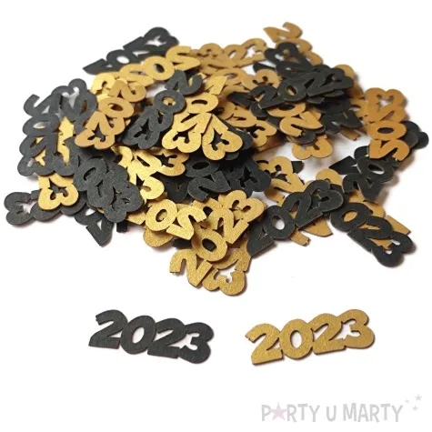 konfetti sylwester 2023 czarno zlote 1 opak