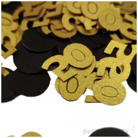 konfetti urodziny cyfra 50 zloto czarny 1 opak