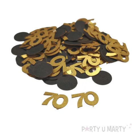 konfetti urodziny cyfra 70 zloto czarny 1 opak