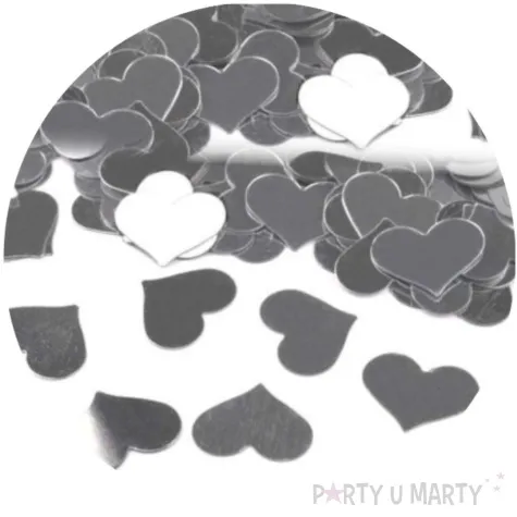 konfetti zakochane serca srebrne stoklasa 12x15 mm