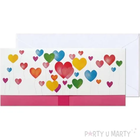 koperta prezentowa na banknoty kolorowe balony paw