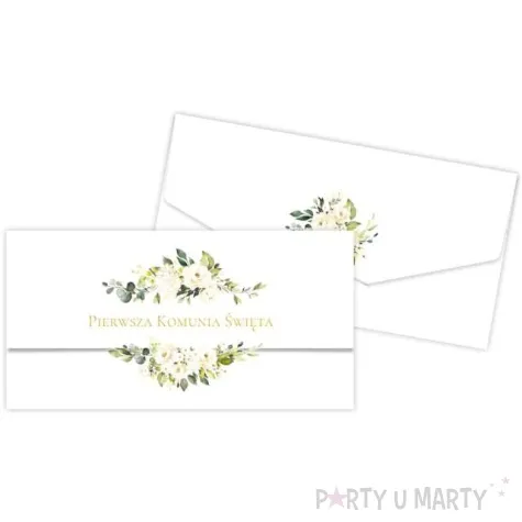 koperta prezentowa na banknoty komunia sw biale roze toledo