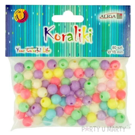 koraliki classic pastelowe mix aliga 10 mm 80 szt