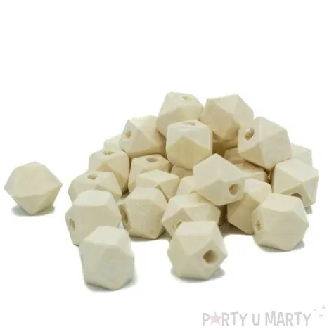 koraliki drewniane geometryczne drewno naturalne aliga 12 mm 30 szt