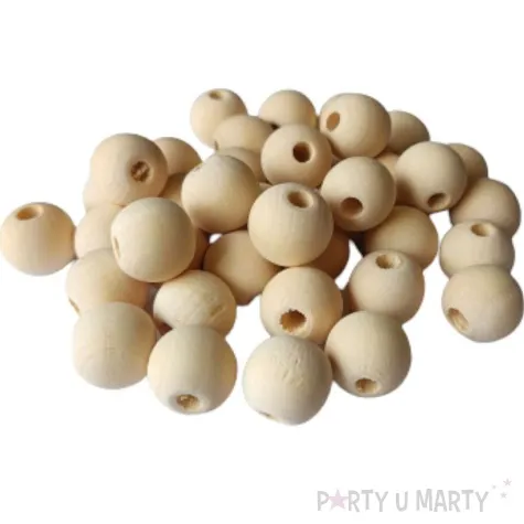 koraliki drewniane okragle gladkie drewno naturalne aliga 18 mm 60 szt