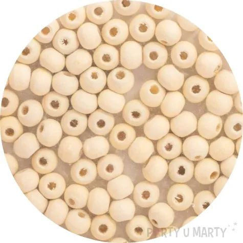 koraliki drewniane okragle gladkie drewno naturalne aliga 6 mm 100 szt