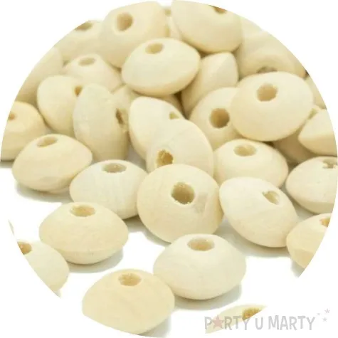 koraliki drewniane plaskie gladkie drewno naturalne aliga 10 mm 80 szt