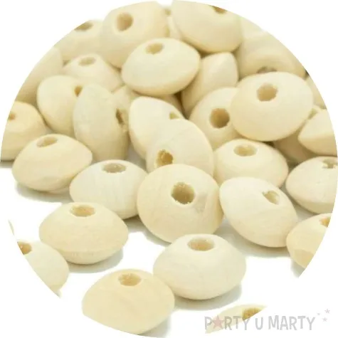 koraliki drewniane plaskie gladkie drewno naturalne aliga 14 mm 80 szt