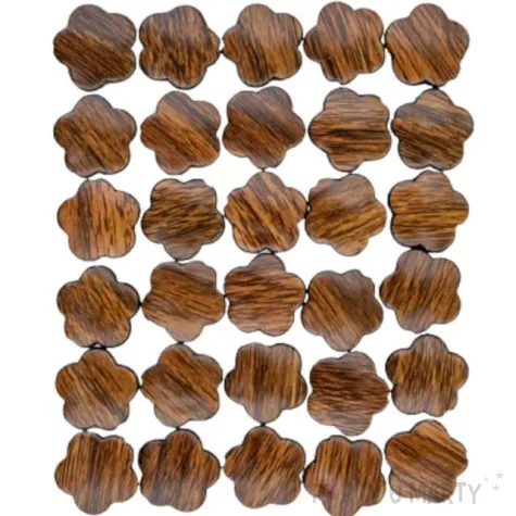 koraliki kwiatki brazowe aliga 15mm 30 szt