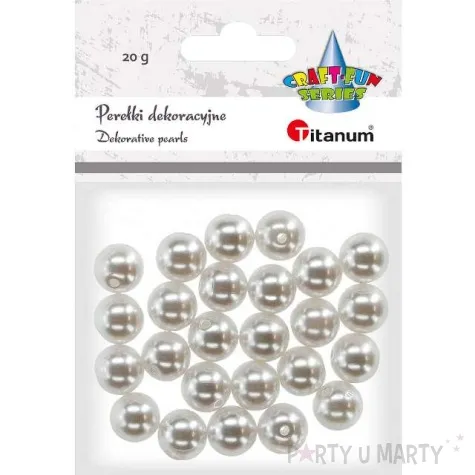 koraliki perelki duze perlowe biale titanum 12 mm 20 g