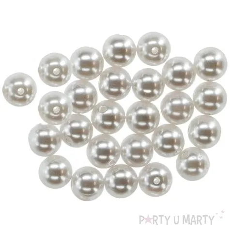 koraliki perelki duze perlowe biale titanum 12 mm 20 g