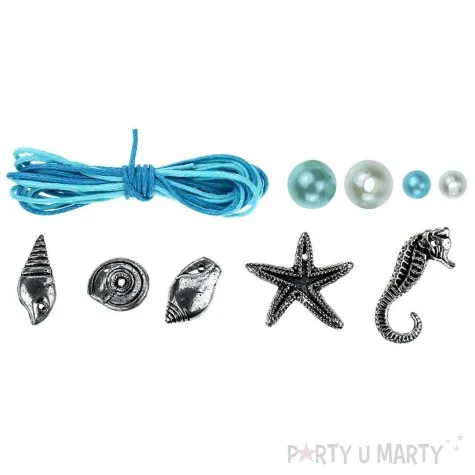koraliki podwodny swiat sznurek i charmsy niebieski titanum 30 g