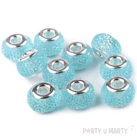 koraliki srebrne oczko turkusowy stoklasa 14 mm 10 szt