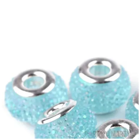 koraliki srebrne oczko turkusowy stoklasa 14 mm 10 szt