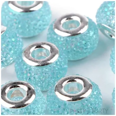 koraliki srebrne oczko turkusowy stoklasa 14 mm 10 szt