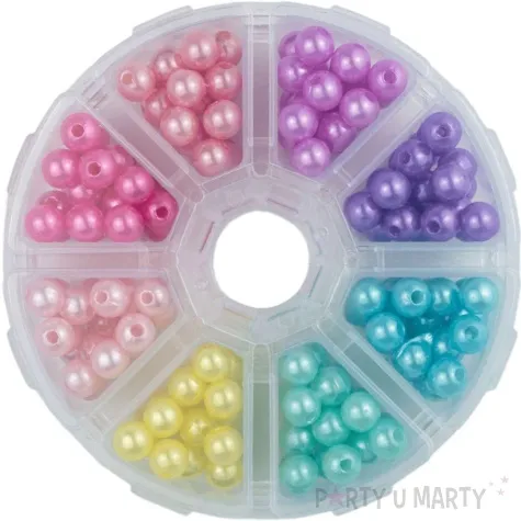 koraliki w pudelku perlowe mix aliga 8mm 176 szt