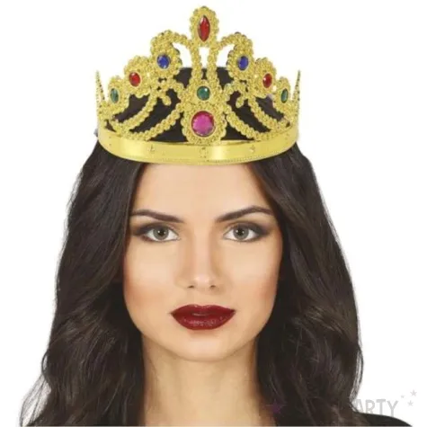 korona party diadem z klejnotami zlota party tino