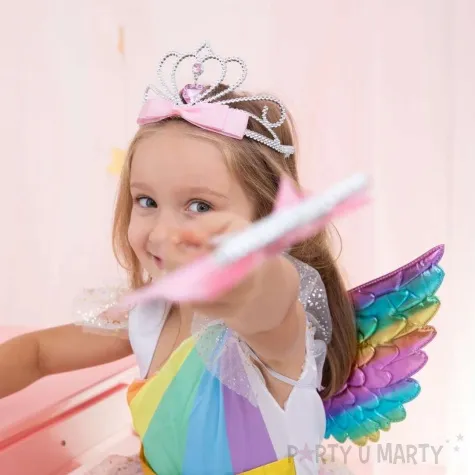 korona party diadem z kokarda rozowy jasny partypal