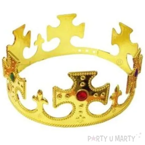 korona party krol plastikowa zlota kraszek