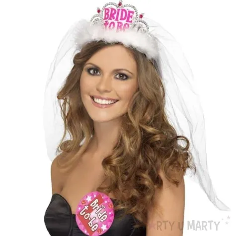 korona party tiara bride to be biala srebrna smiffys