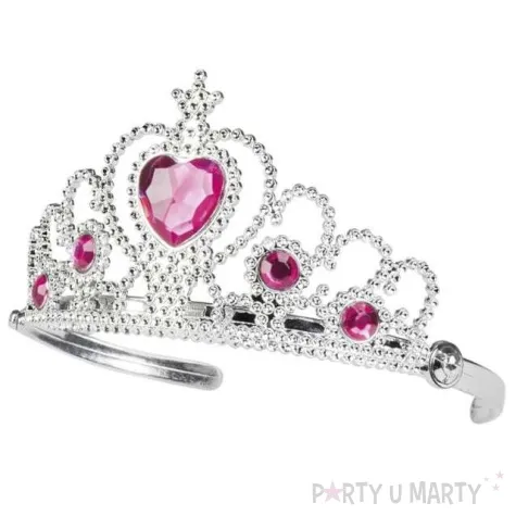 korona party tiara ksiezniczki z klejnotem rozowa party tino