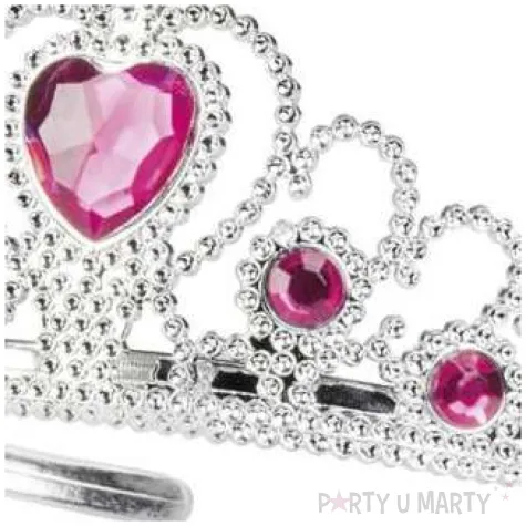 korona party tiara ksiezniczki z klejnotem rozowa party tino