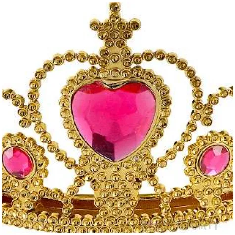 korona party tiara z rozowym klejnotem zlota widmann