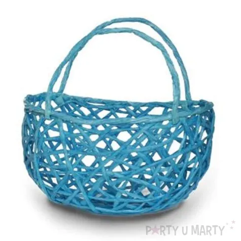koszyczek papierowy plecionka niebieska okragly aliga