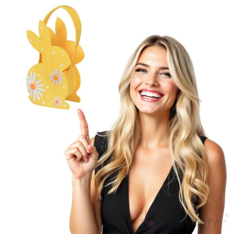 koszyk wielkanocny kroliczek filc zolty arpex