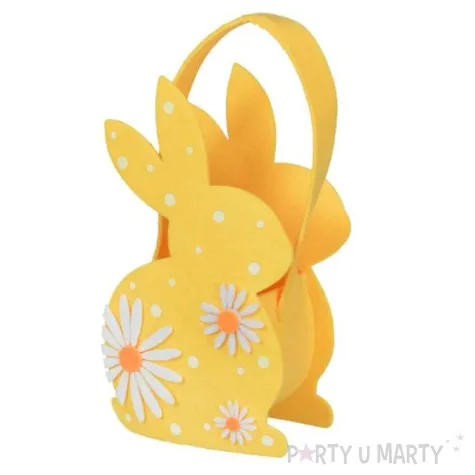 koszyk wielkanocny kroliczek filc zolty arpex